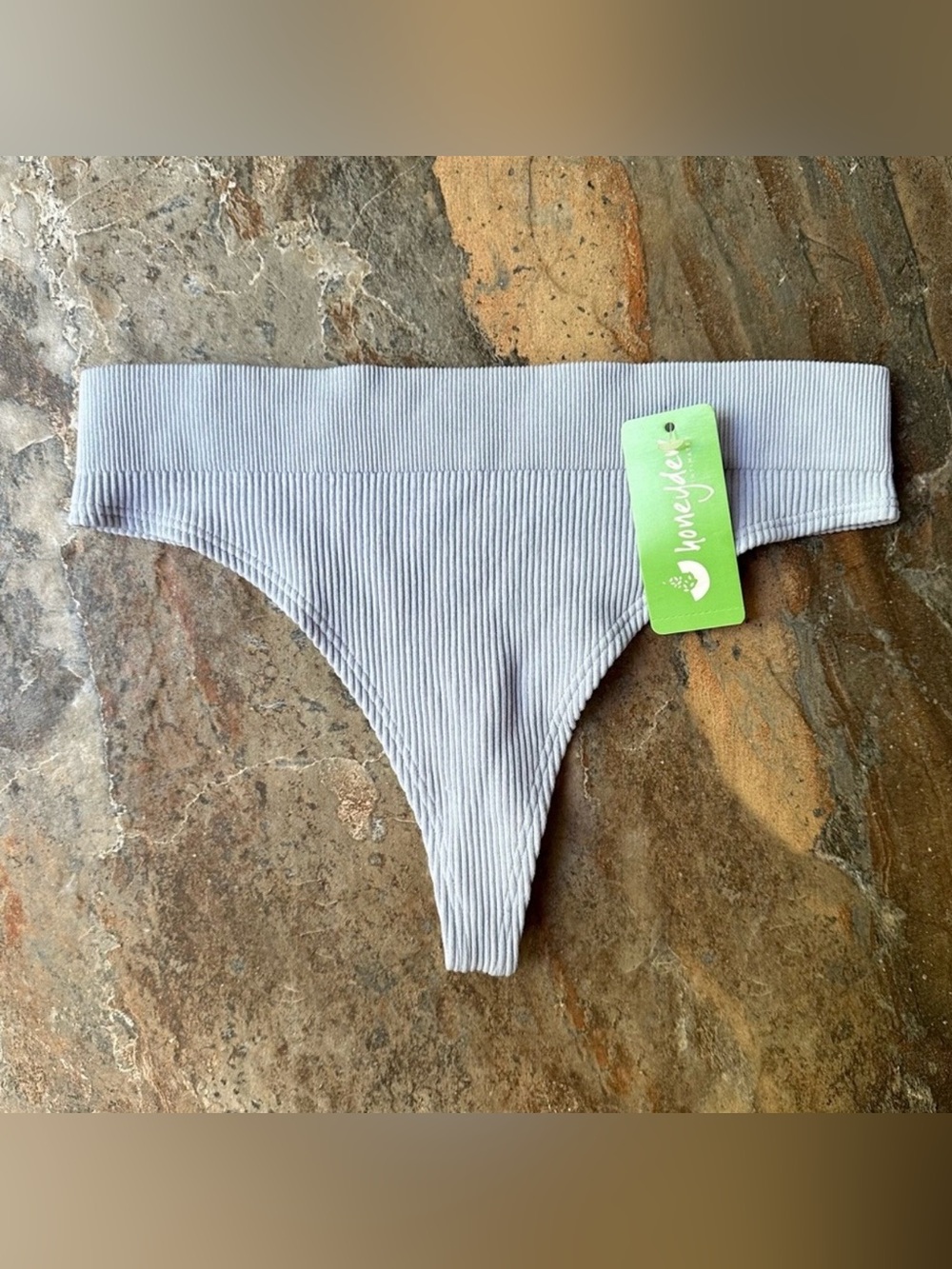 Honeydew Intimates Ribbed Thong Panties NWT Women’s Size Medium Blue